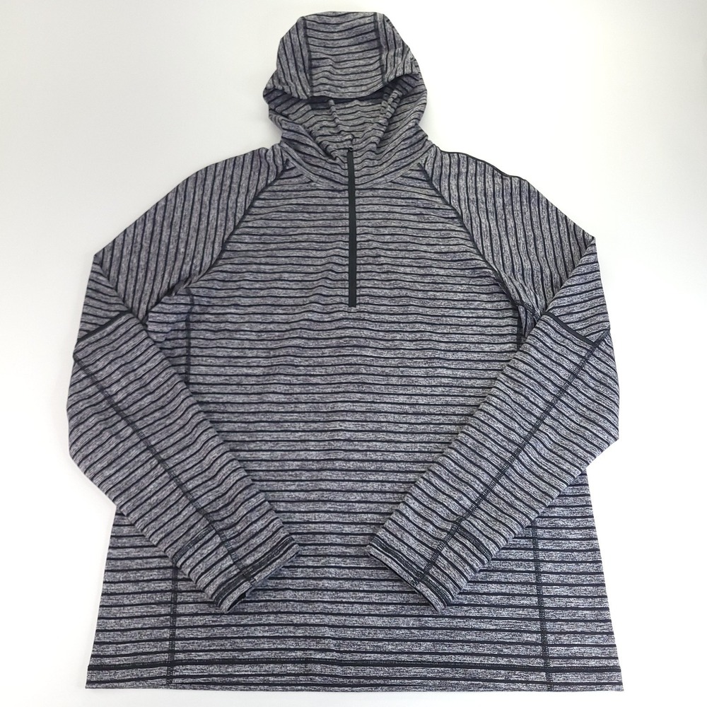 Lululemon Sweat Session Hoodie Mens Size XL Heather Gray 1/4 Zip Athletic